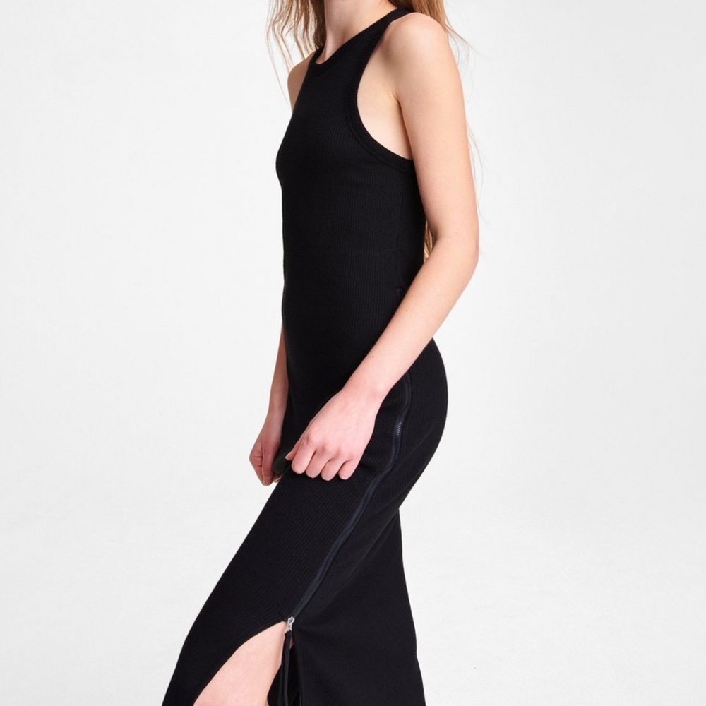 Rag & Bone Ribbed Knit Sleeveless Side Zipper Dress